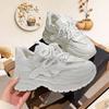 Women's Mesh Sneakers Patchwork Lace Up Flat Shoes for Woman Lightweight Female Shoes Classic white jogging shoes