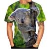Summer Fashion Koala Animal Print T-Shirt 3D Printed Men's Short Sleeve Harajuku Style Loose Y2K Top