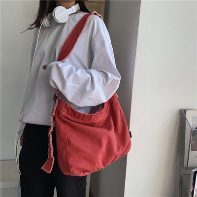 Vintage Canvas Bag Solid Casual Zipper SOFT Shoulder Bag Handbag Pures and Bags Crossbody Girls Unisex