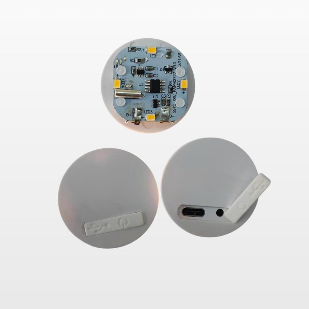 38mm Mini Ceramic LED Warm Light Toy with Silicone, Wood Finish