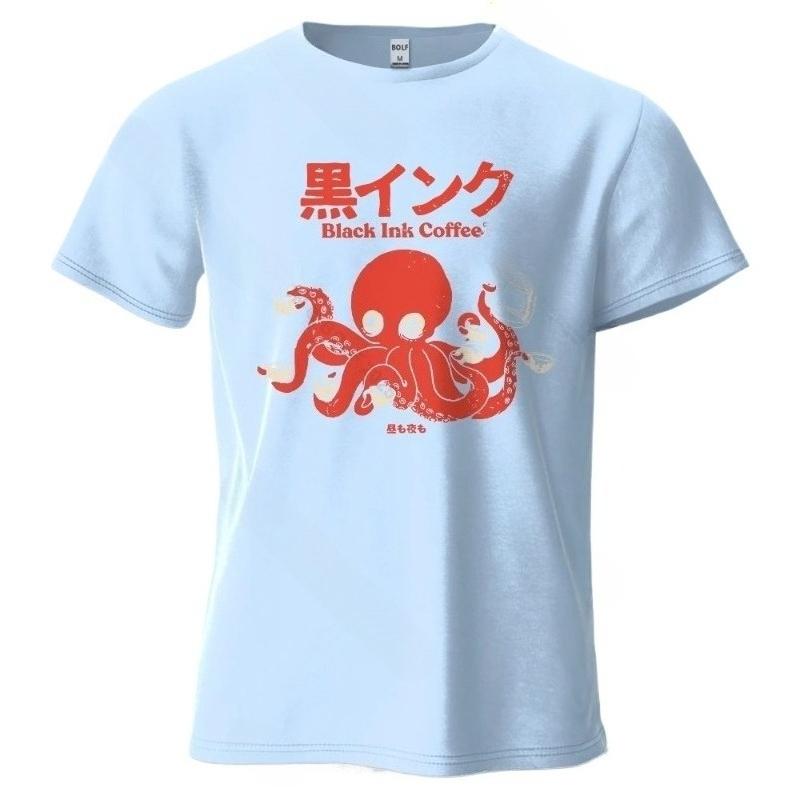 Ink Coffee Creatief Mannen T-shirt 100% Katoen Oversized Zacht Ademend Charmante Grafische Vintage T-shirts Tops Streetwear Losse Pasvorm