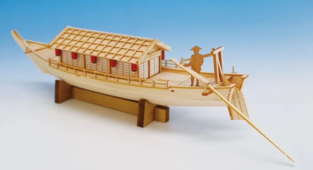 Woody Joe Mini Japanese Boat Houseboat Wooden Model Assembly Kit