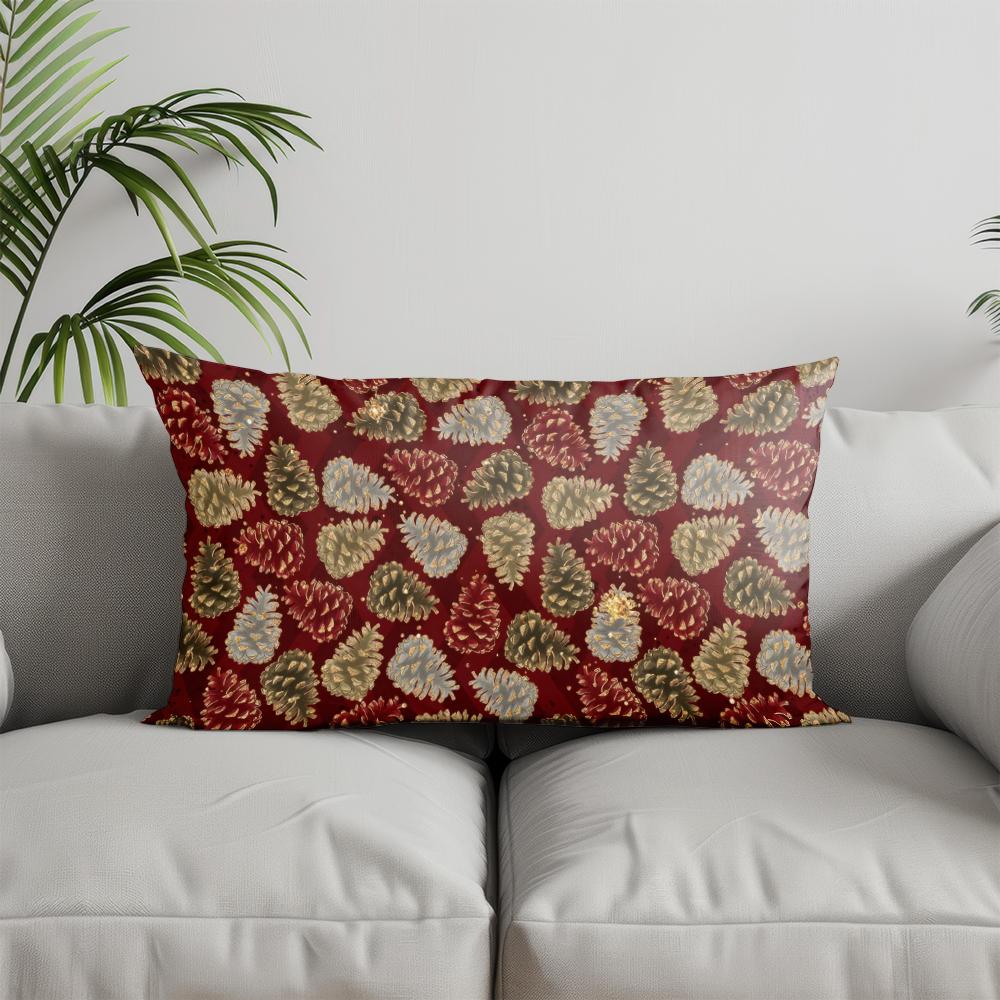 Home Decor Pinecones Pattern Decorative Pillow Suitable For Sofa Bedroom Car Pillow Cover Cushion Rectangular Back Cushion