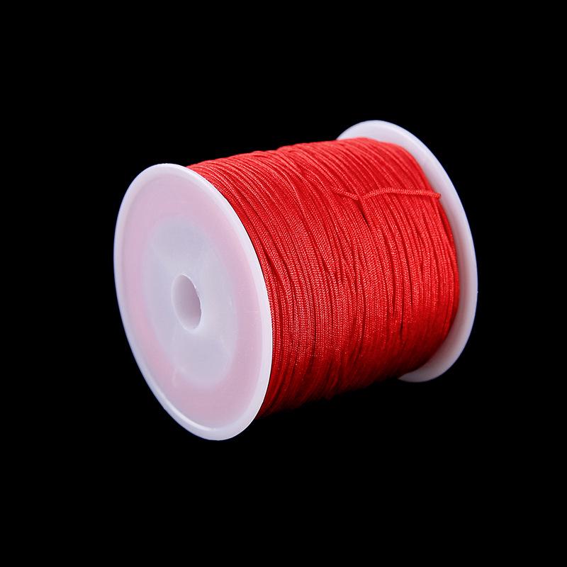 Rot Nein. 72 Baumwollgarn: 30m Handgeflochtenes Seil, 0,8mm für Armbänder, Halsketten, Perlenarbeiten, DIY-Zubehör