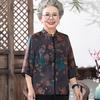 Grand Tang Lady Elegant Stand-up Collar Shirt for Elderly Women
