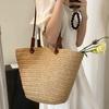 Woven Straw Tote Bag for Women Straw Bag Women's Summer New Fashion Woven Beach Bag Large Capacity Commuter Shoulder Tote Bag