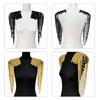 1 Pair Sequined Beaded Uniform Epaulets Party Costume Epaulettes Glittering Shoulder Wrap Epaulet for Stage Performances