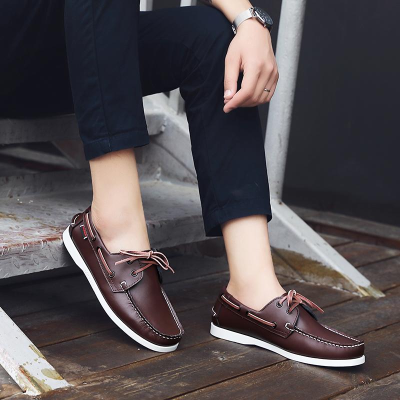 Men's 2-Eye Boat Shoe Non-Slip Casual Driving Walking Moccasin Penny Loafers