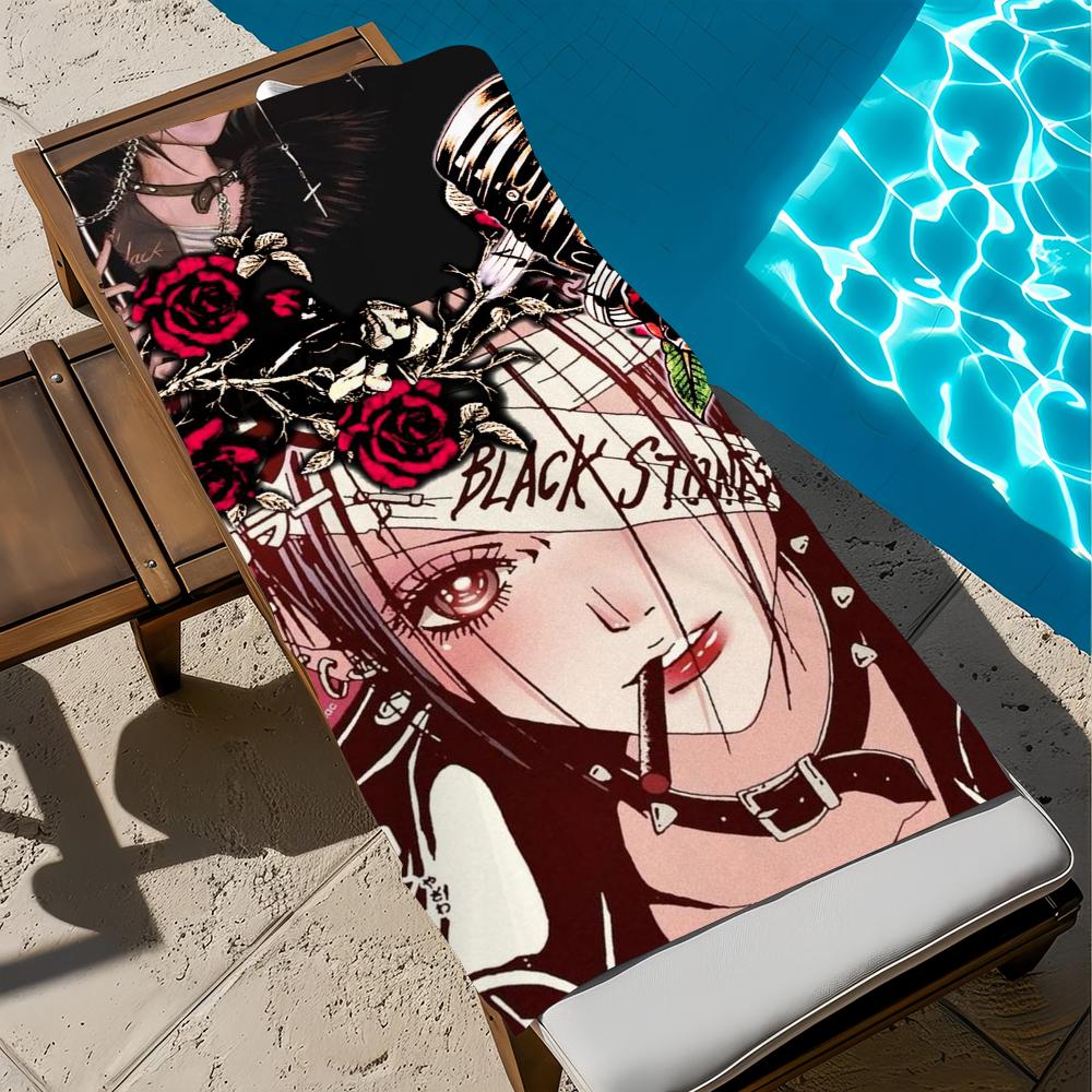 Anime O-Osaki N-nana Cute Towel Large Quick-Drying Microfiber Soft Beach Towel for Travel Fitness Sauna Bathing Camping