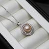 Real Natural Pearl Necklaces For Woman,Vintage Freshwater 925 Silver Pearl Pendant Wife Mother Birthday Gift White Pink Black
