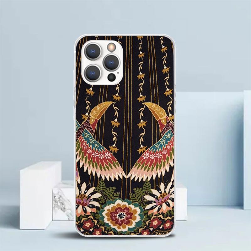 

African Style Fabric Pattern Soft Cover for iPhone 16 17 Air 15 14 Pro Max 16E Phone Case 13 Mini 12 11 7 SE 8 Print Pattern Fit iPhone 16 Plus