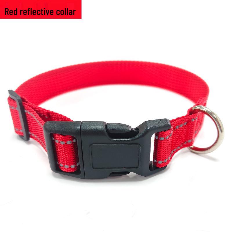 

Светоотражающий регулируемый ошейник для крупных собак - Дизайн без удушения L (2.5cm Width, Adjusts 40-65cm) красный