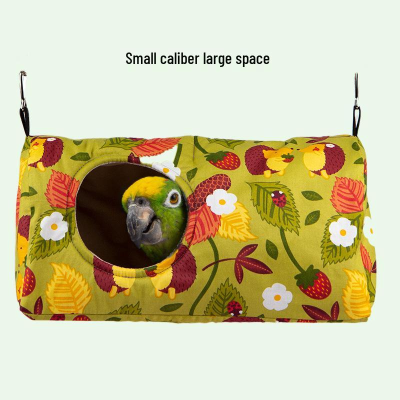 Cozy Autumn & Winter Parrot Nest: Thickened Cylinder Sleeping House for Cockatiels & Peony Birds