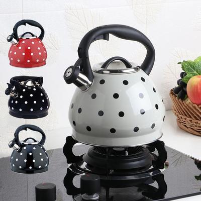 In-Stock Universal Electromagnetic Gas Stove with 3.0L Polka Dot Stainless Steel Whistling Kettle