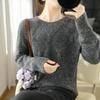 Women's 100% Pure Wool Round Neck Thickened Sweater for Autumn/Winter