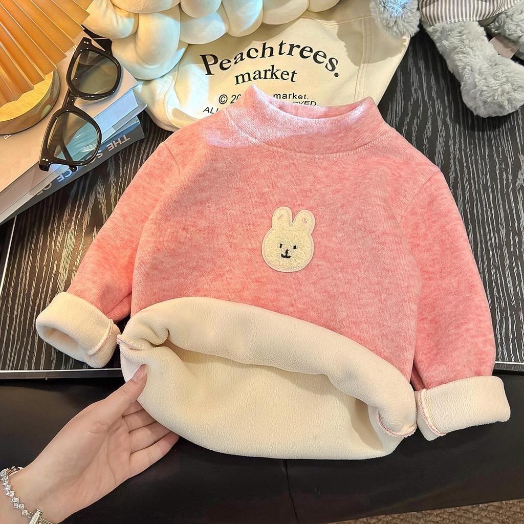 Children's Wool-Silk Koala Fleece Base Layer with Half-High Collar 