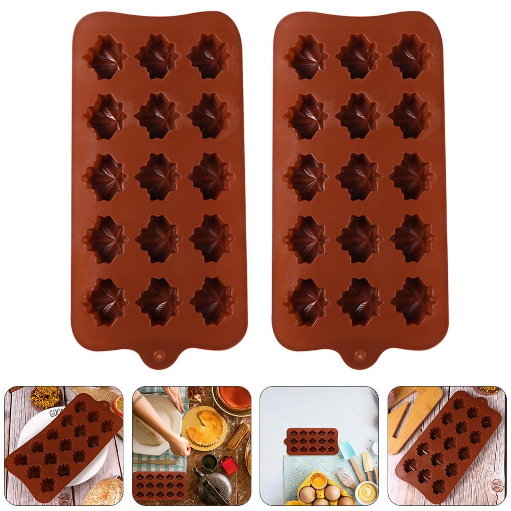 3 Pcs Silicone Maple Leaf Baking Mold Dessert Baking Mold for Chocolate Soap Jelly Cake Waterproof Easy To Release