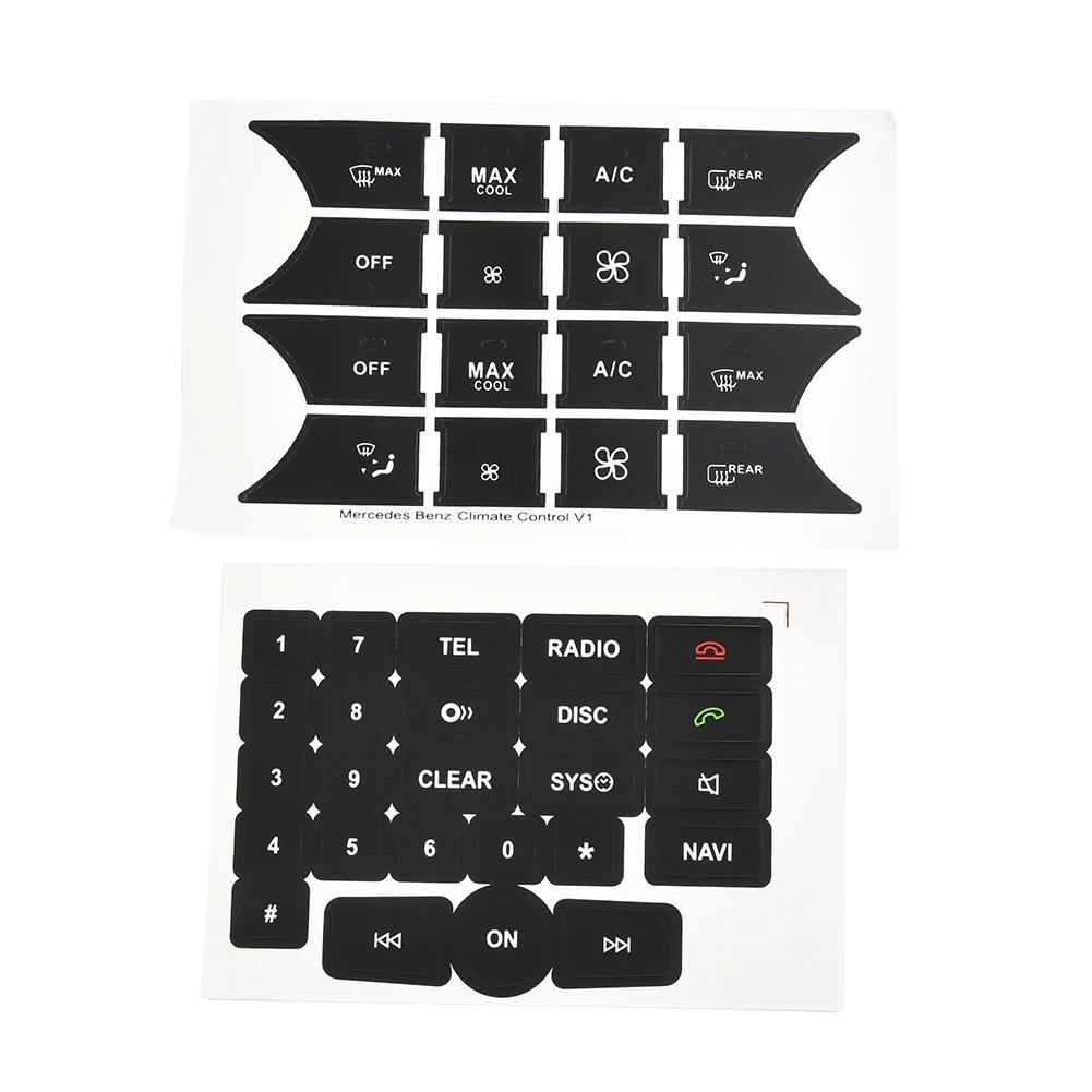 Autoaufkleber Abziehbilder für Mercedes 2007-2014 Reparaturknopf Tür Lenkung Klimakontrolle A/C Fenster W Radio Aufkleber