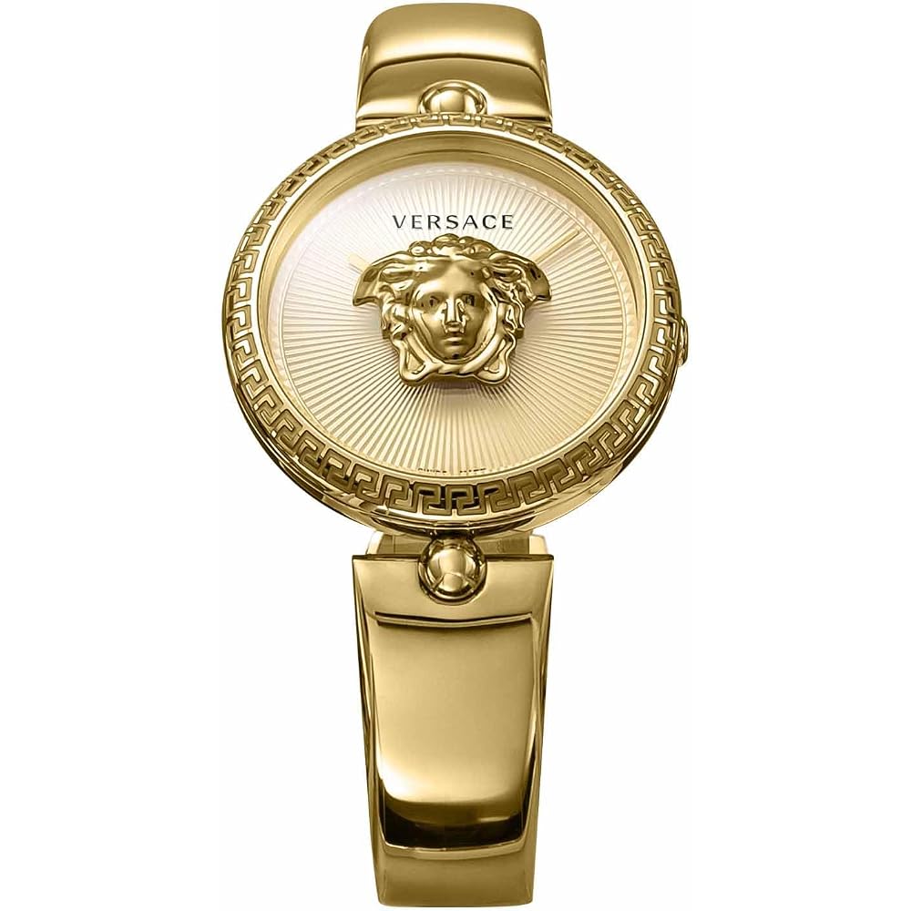 Versace Palazzo Empire VECQ00618 Women's Watch Yellow Gold Dial Stainless Steel Quartz Sapphire Glass