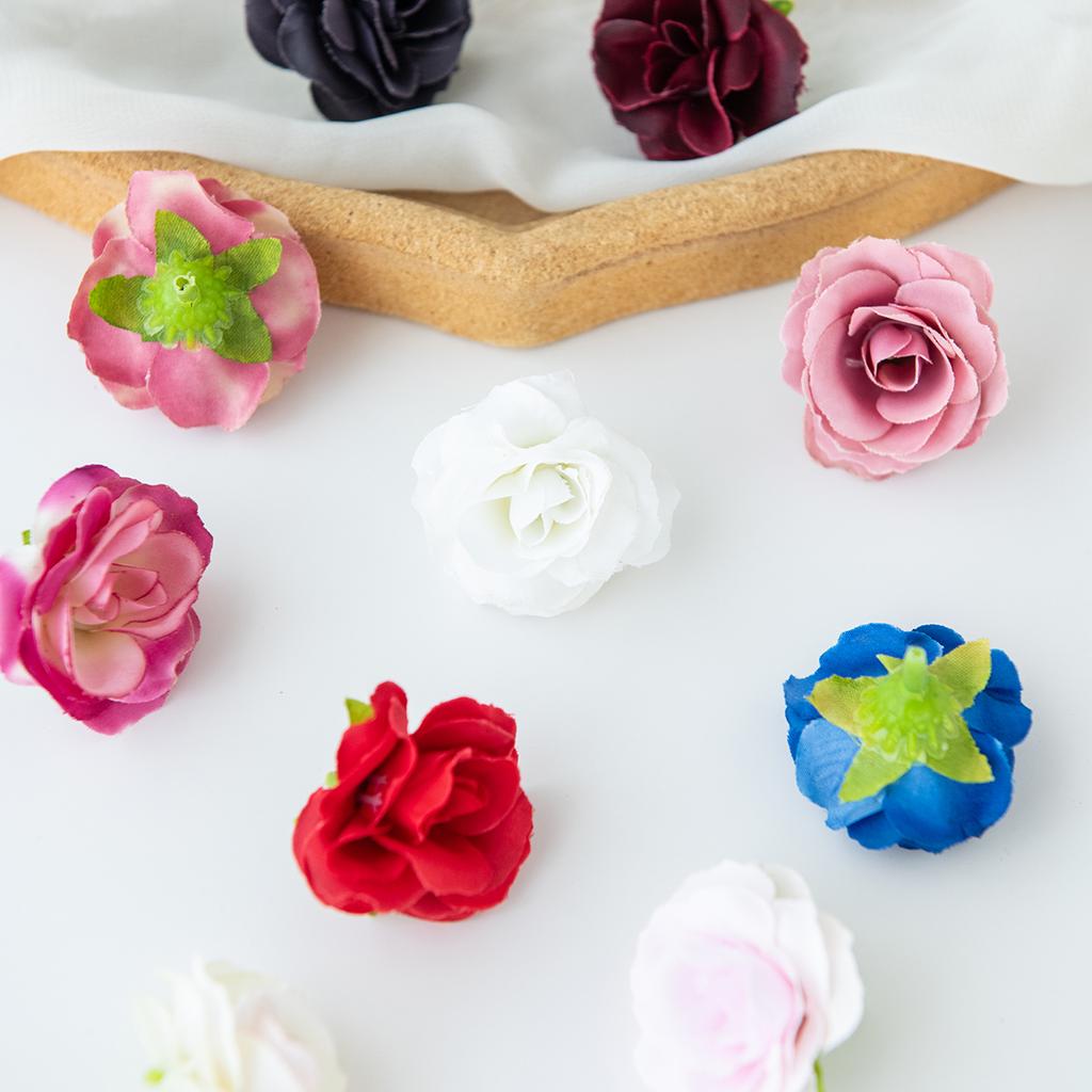 40/80pcs Artificial Flower Silk Rose Tea Bud Outdoor YardGarden arch Wreath Wedding Festival Home Decorat Festival Diy Gift Box