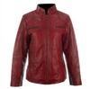 Women's Real Leather Jacket (OBFQ) - Red