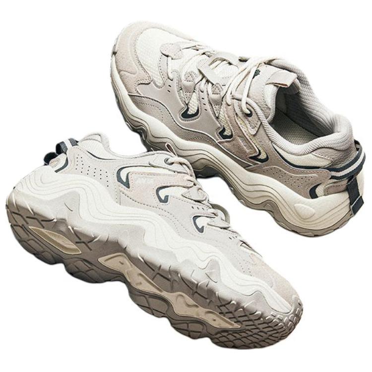 Anta Starburst Retro Fashion Slip Resistant Durable Low Top Casual Shoes Men Sneakers Gray White 912448802-2