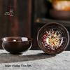 Jian Zhan Kiln-Change Ceramic Sand Gold Tea Cup - Hat-Shaped Tea Tasting Bowl