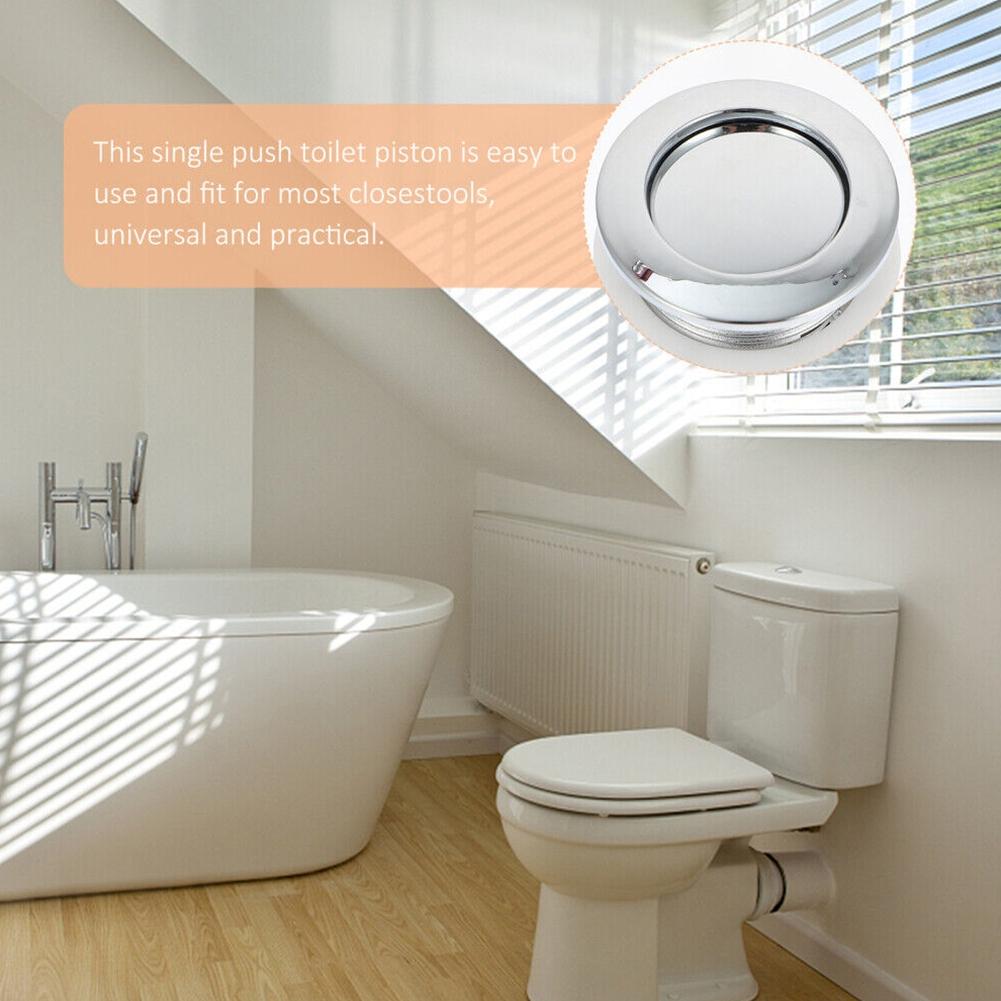 Button Bathrooms 38mm ABS Bathroom Toilet Push Silver