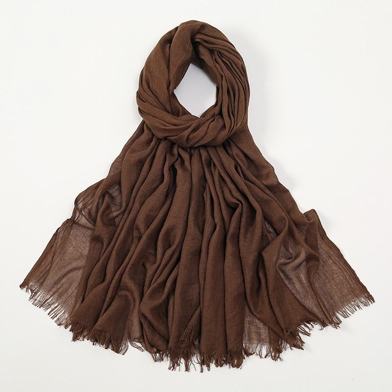 Large Size Cotton Feeling Scarf Women Plain Foulard Femme Luxury Hijab Long Bandana Evening Party Dress Shawls and Wraps