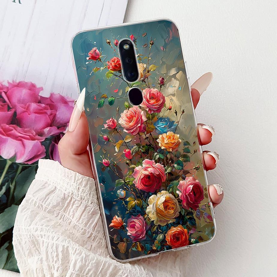 For Oppo F11 Case CPH1913 CPH1911 Colorful Flowers Painted Cover Soft Silicone Phone Case For Oppo F11 Pro F 11 OppoF11 Pro Bags
