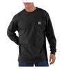 Carhartt Midweight Jersey Pocket Long Sleeve Work US Black Men's T-Shirt, K126, Size Small, Color