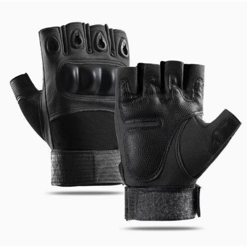 Hard Knuckle Fingerless Gloves - Outdoor Paintball Airsoft Hunting Combat Riding Hiking Half Finger Gloves