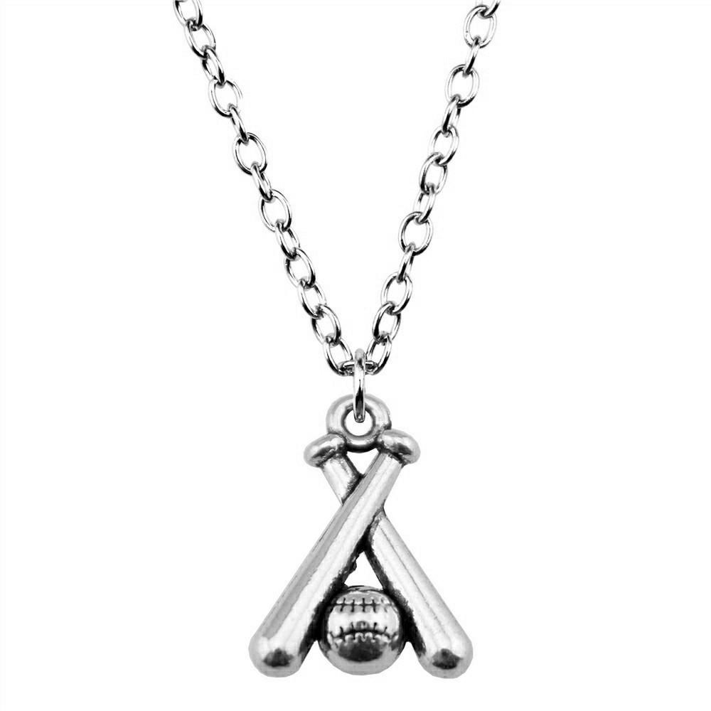 Athlete Charm Necklace Sports Adventure Pendant For Men Outdoor Enthusiast Jewelry 43cm Chain