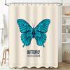 Blue Butterfly Shower Curtain Decorative Home Bath Accessories Printing Bathroom Wall Hanging Waterproof Fabric