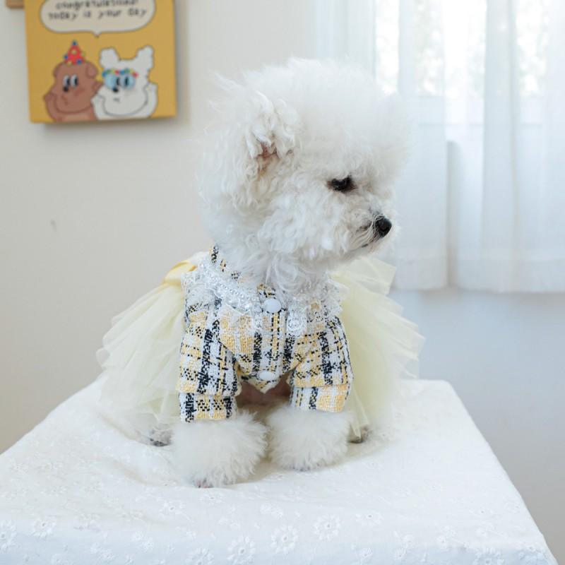 PETCIRCLE Small Dog Dress Cute Pet Winter Princess Wedding Gown Puppy Two-Leg Clothes