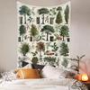 Vintage Lebensbaum Wandteppich Pflanzen Blätter und Blumen Wandteppich Hängend Vertikal Natur Identifikation Referenz Wandteppiche