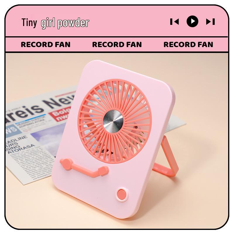 Retro Gramophone USB Rechargeable Three-Speed Mini Fan 11.8*4*15.8 cm