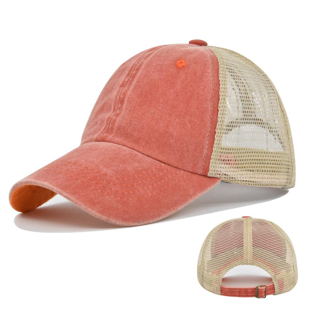 

Duck Tongue Cap Solid Color Baseball Cap Mesh Cap Curved Brim Cap Sun Cotton Hat Orange