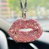 Vzrušující Lip Crystal Ozdoba na zpětné zrcátko auta Stylový závěsný přívěsek Módní auto Ozdoba Barevná pro ženy