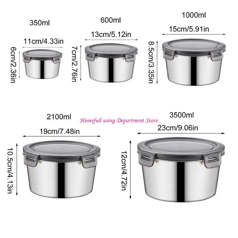 316 Edelstahl Mahlzeit Vorbereitungs Schüssel Behälter mit Luftdichtem Deckel Versiegelte Lunchbox für Picknicks und Reisen