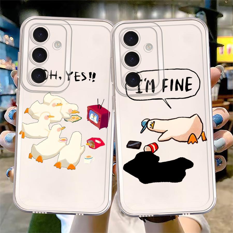 Cartoon Duck Case for Samsung Galaxy A57 A26 A24 A56 A25 A51 A34 A35 A52 A36 A37 A55 A54 A15 A52 A17 A14 A16 Phone Cover A23 A31