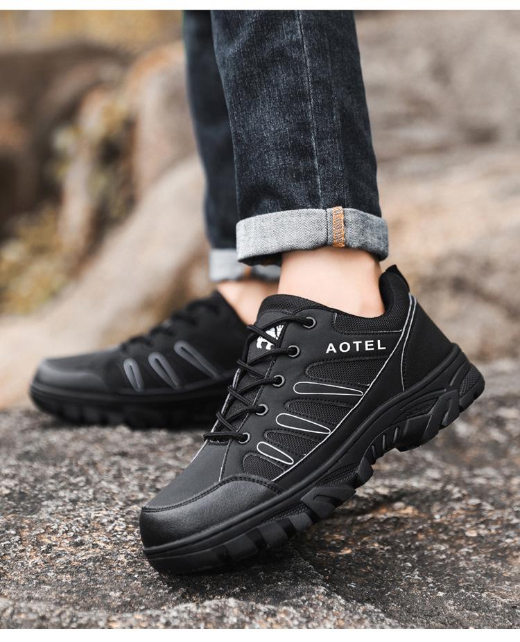 

2025 мужская рабочая защитная обувь на все времена года, походная обувь, модная повседневная обувь, спортивная обувь для бега на открытом воздухе, мужская обувь 44 чёрный