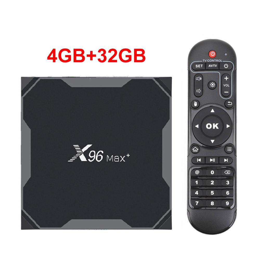 

X96 MAX Plus Smart TV Box Android 9.0 Amlogic S905X3 Quad Core Dual Wifi BT H.265 8K 24fps Set top box 4G32G чёрный