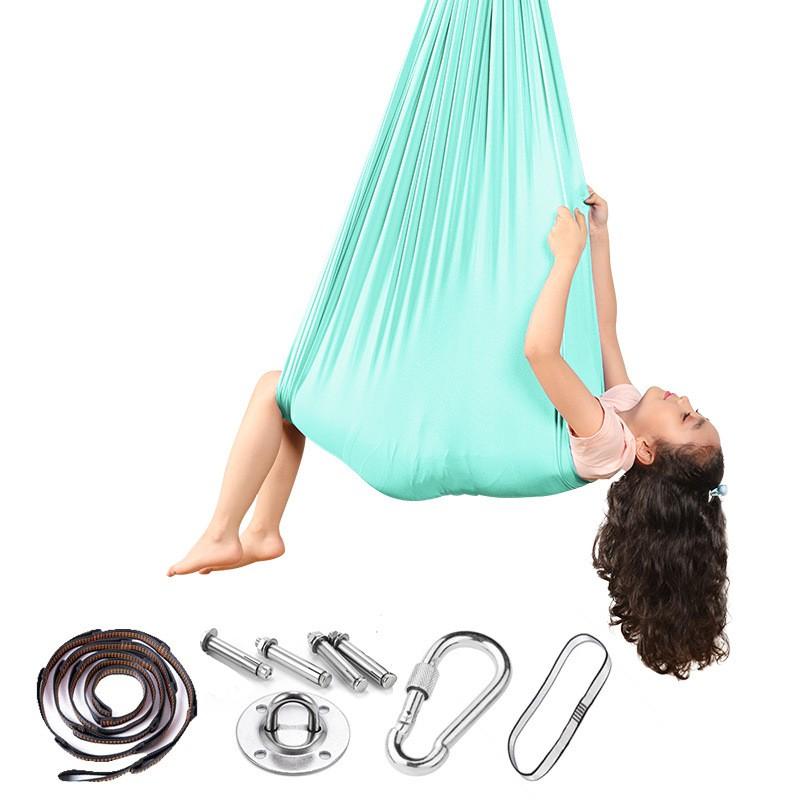 Kids Sensory Yoga Hammock Swing With Elastic Fabric 100x280cm 150x280cm Indoor Play Therapy Calming Space