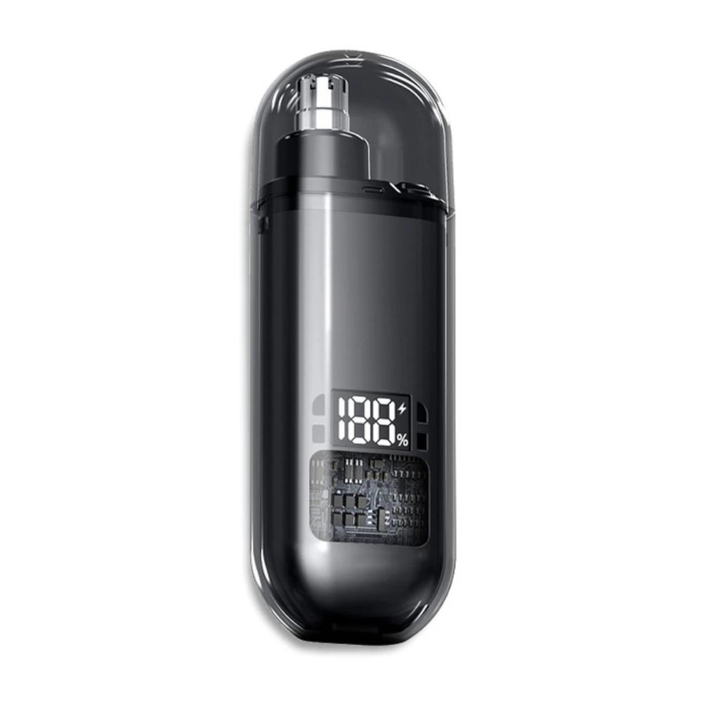 

USB-зарядка Триммер для волос в носу и ушах Портативная электрическая машинка для стрижки волос в носу Мини-компактный дизайн Триммер для бровей и волос на лице чёрный