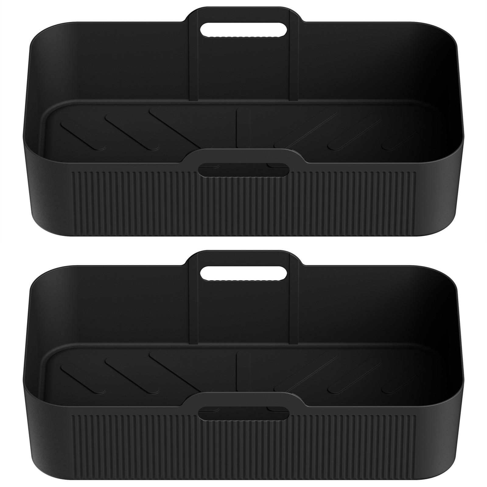 

2 Pack Air Fryer Trays Silicone Mats for Ninja Af500 Air Fryer Lined Basket Reusable Oven Baking Sheet Non-Stick Pizza Pan