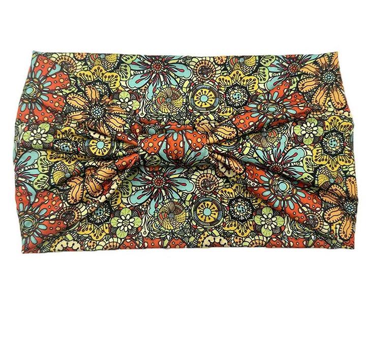 Women's Bohemian Cashew Yoga Headband - Sweat-Absorbing, Elastic Cotton Hair Accessory