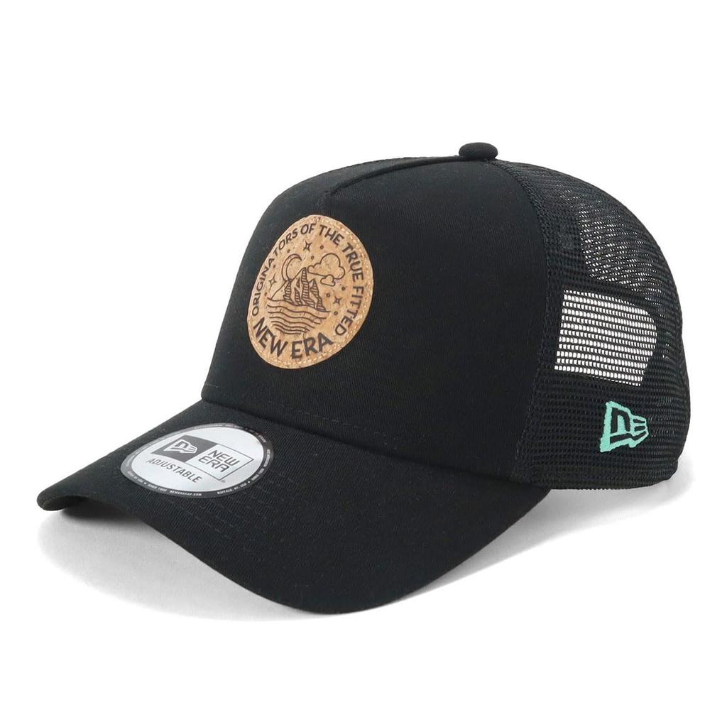 New Era Outdoor Mesh Cap Black FREE OD 940AFTR CIRCLE CORK PATCH BLK 9FORTYA-FRAME