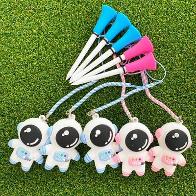 Golf Tee with Lanyard Cartoon Astronaut Design Compact Design Portable Anti-Lost Golf Tees