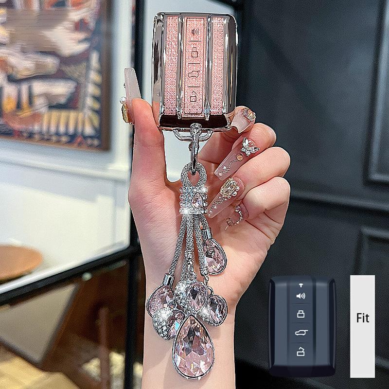 Diamond Pink For Great Wall Gwm Wey Tank 300 500 Tank300 Tank500 Remote Smart Car Key Case Cover Fob Holder Keychain Accessories